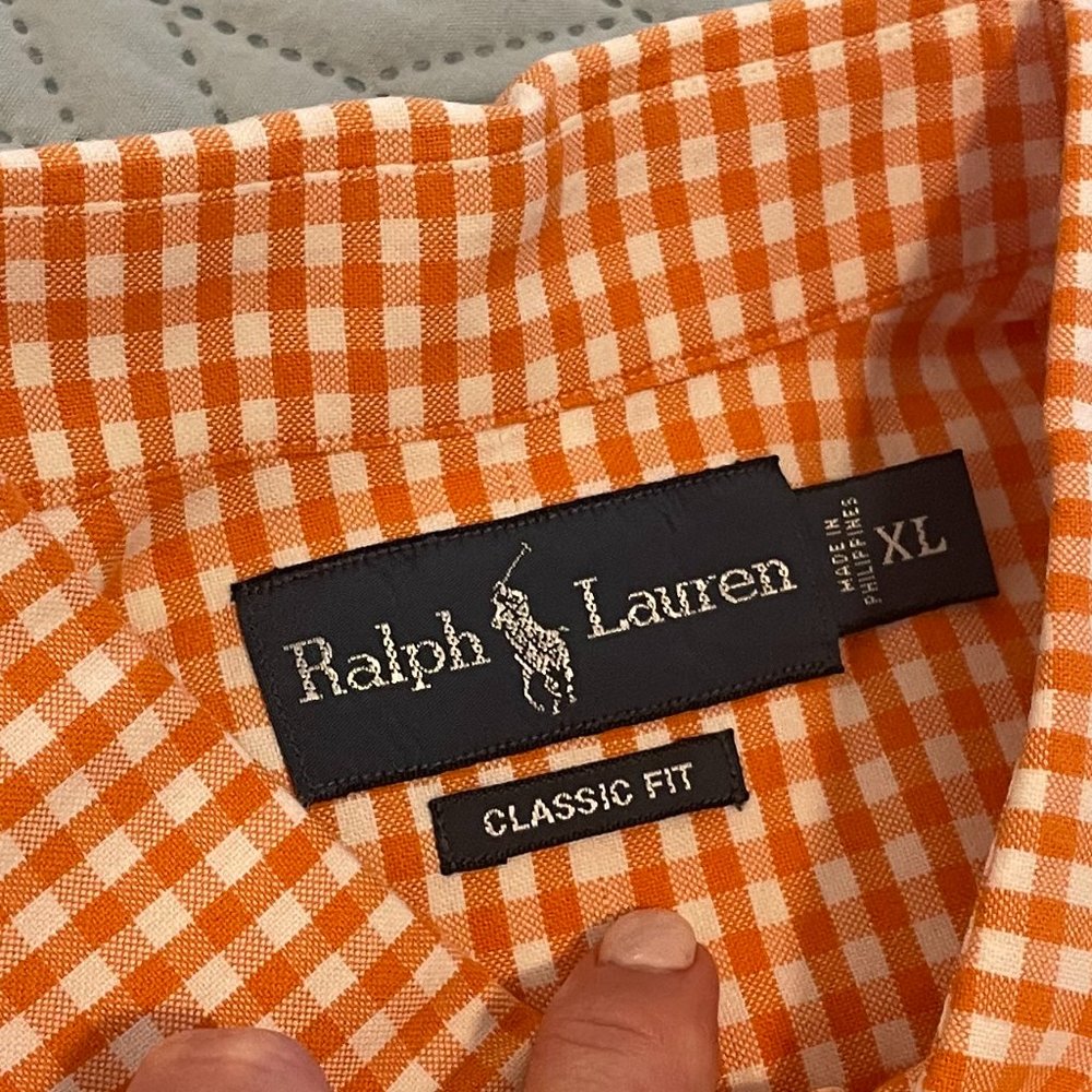 Ralph Lauren Men's Classic Fit Gingham Oxford Long Sleeve Polo Shirt Size XL - Picture 3 of 8